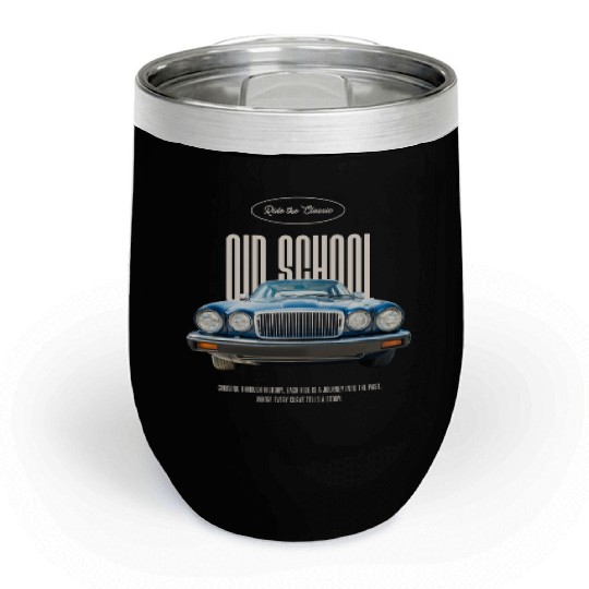 old school muscle car Chill Wine Tumblers