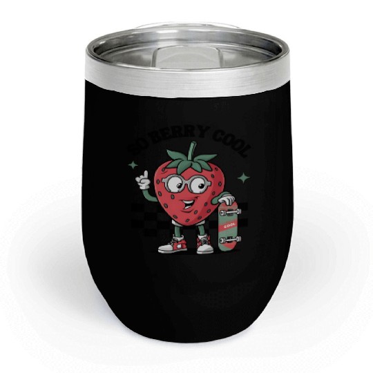 Groovy So Berry Cool Fruit Lover Strawberry Chill Wine Tumblers