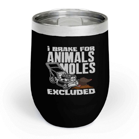 Landscaper Gardener Lawn Mowing Mole Chill Wine Tumblers