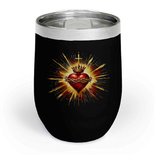 Sacred Heart Jesus Catholic Devotion Chill Wine Tumblers
