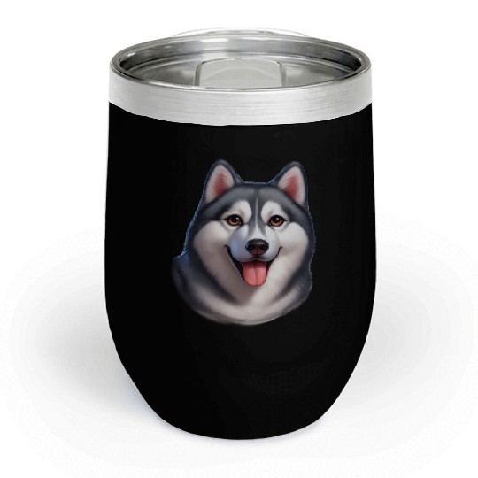 I love my Husky. Funny Husky. Chill Wine Tumblers