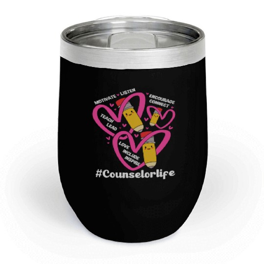 Back To School Counseling School Counselor Life Chill Wine Tumblers