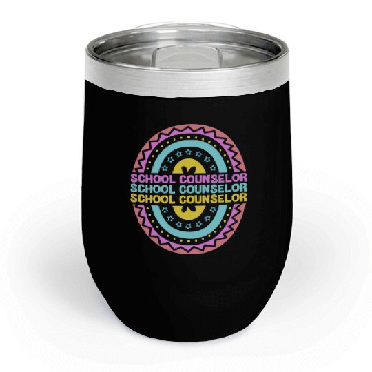 Rainbow Boho School Guidance School Counselor Chill Wine Tumblers