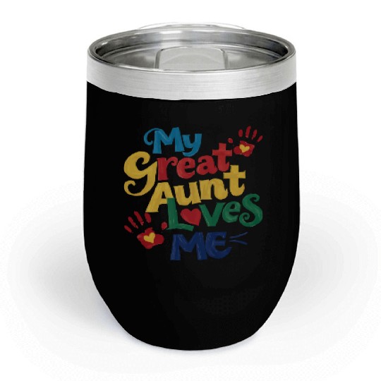 Handprint My Great Aunt Loves Me Chill Wine Tumblers
