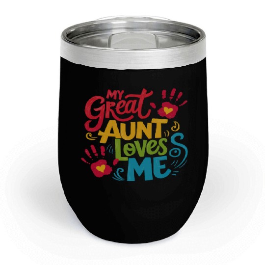 Handprint My Great Aunt Loves Me Chill Wine Tumblers