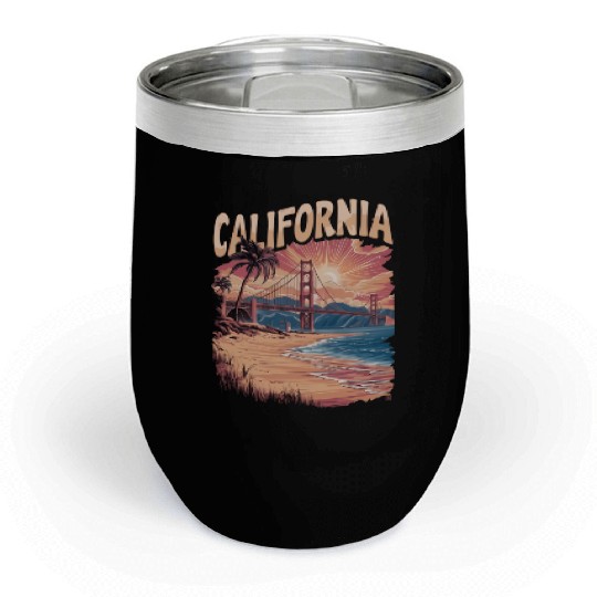 CALIFORNIA GOLDEN GATE BRIDGE BAY AREA Chill Wine Tumblers