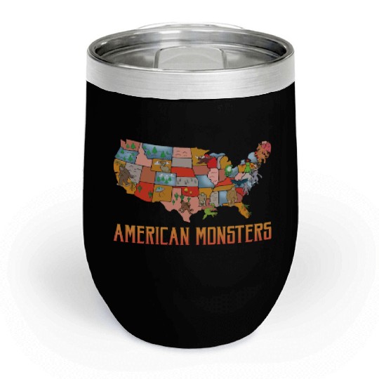 American Monsters Cryptid Monsters Myth Creatures Chill Wine Tumblers