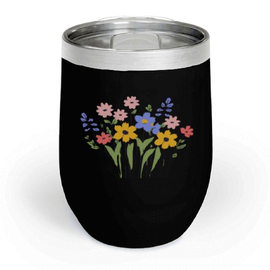 Women Wildflower Summer Flowers Blooming Chill Wine Tumblers
