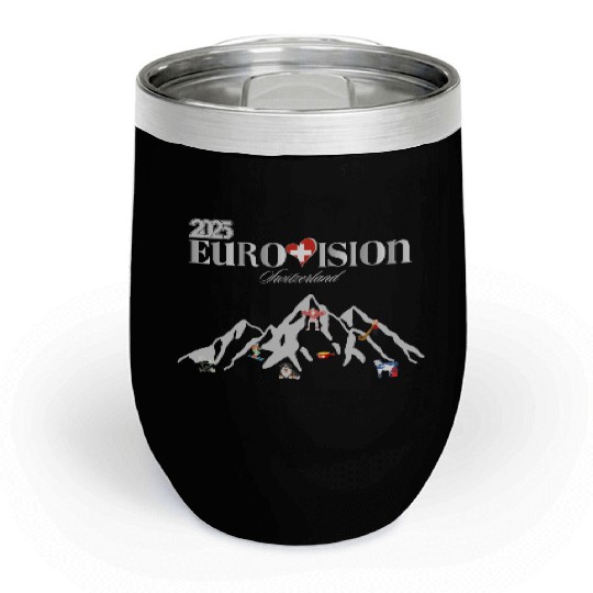 eurovision song contest 2025 Switzerland Chill Wine Tumblers