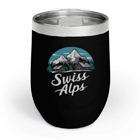 Swiss Alps Switzerland. Chill Wine Tumblers
