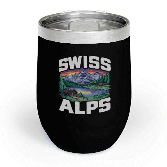 Swiss Alps Switzerland. Chill Wine Tumblers