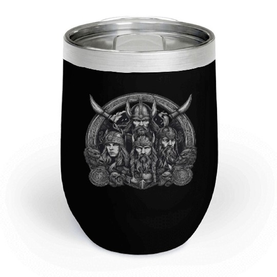 viking warriors Chill Wine Tumblers