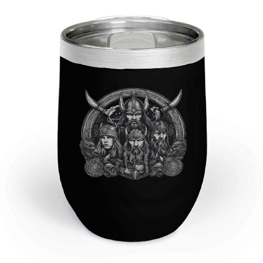 viking warriors Chill Wine Tumblers