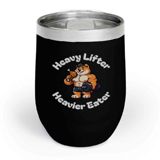 Chow Chow Dog Gym Food Cute Chill Wine Tumblers