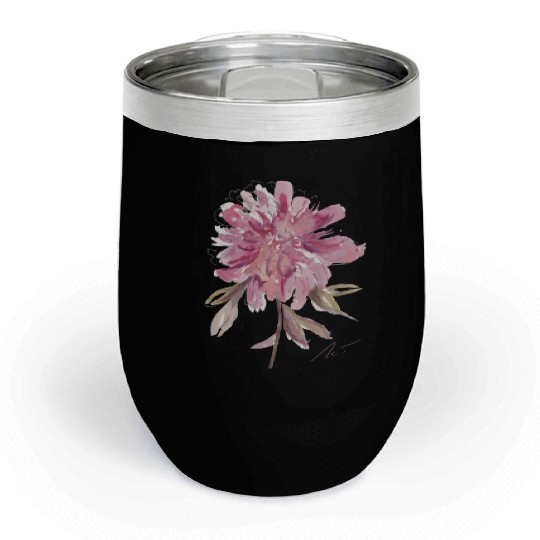 Peony loose watercolor hand-painted Chill Wine Tumblers