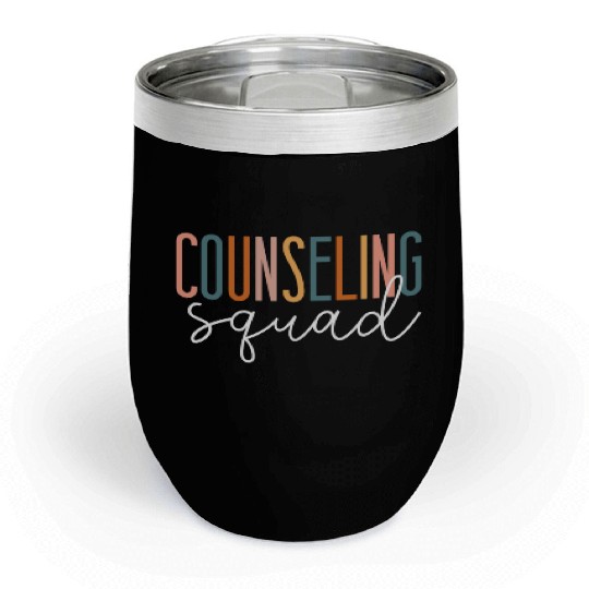 School Counselor Counseling Squad Chill Wine Tumblers