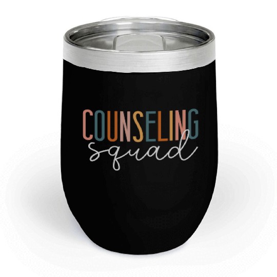 School Counselor Counseling Squad Chill Wine Tumblers