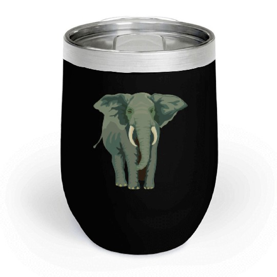 Elephant Face Funny Chill Wine Tumblers - Funny Animal Face Lover