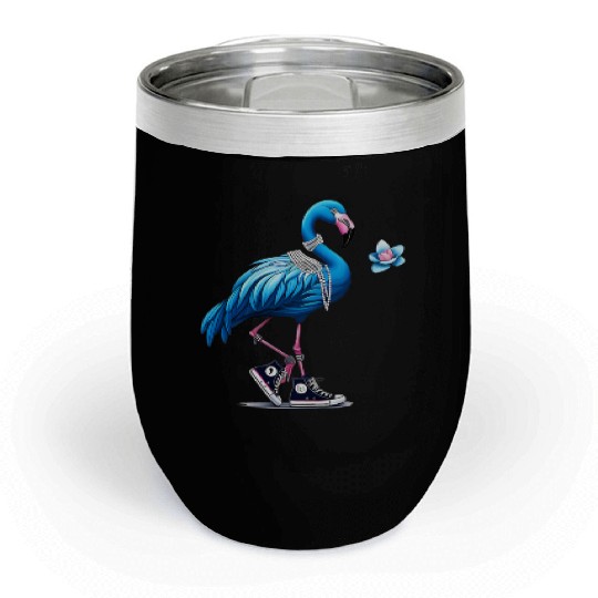 Flamingo Chucks And Pearls Comma La Kamala 2024 Chill Wine Tumblers