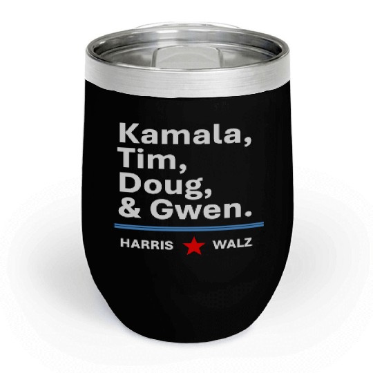 Harris & Walz | Kamala, Tim, Doug & Gwen Chill Wine Tumblers