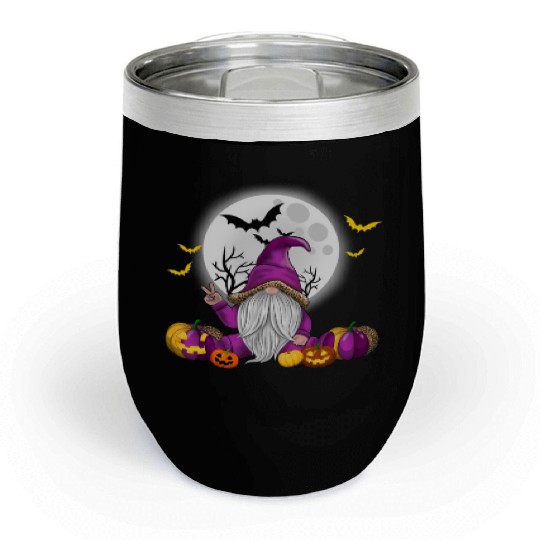 Halloween Gnomes, Happy Halloween Chill Wine Tumblers