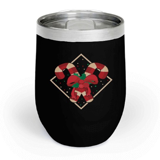 Candy Canes Christmas Chill Wine Tumblers - Holiday Christmas