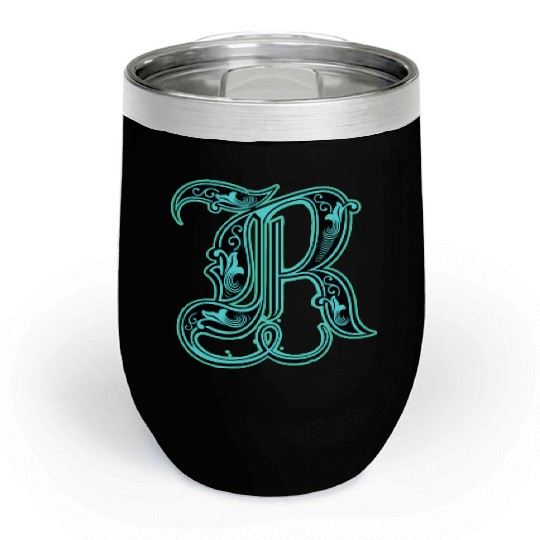 Neon Ornate Letter R Design Chill Wine Tumblers