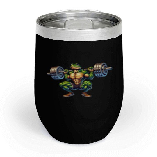 Frog Toad Fitness Barbell Gym Workout Training Chill Wine Tumblers