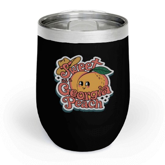 Sweet as a Georgia Peach Sticker.t-shits Chill Wine Tumblers