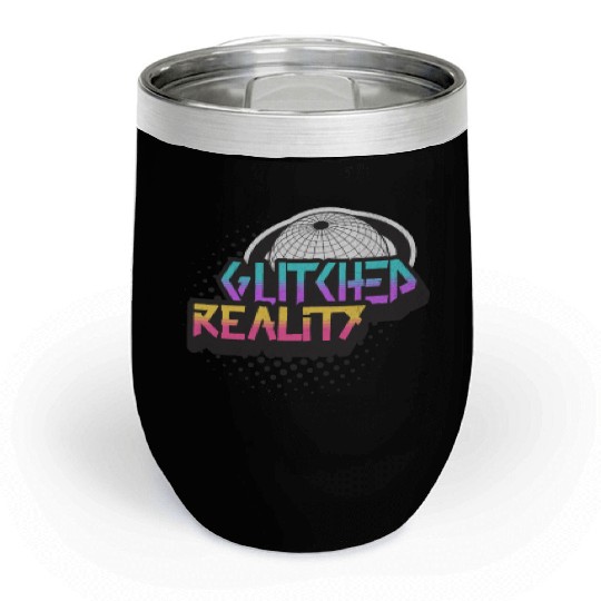 Glitched Reality - Futuristic Y2K Streetwear Chill Wine Tumblers