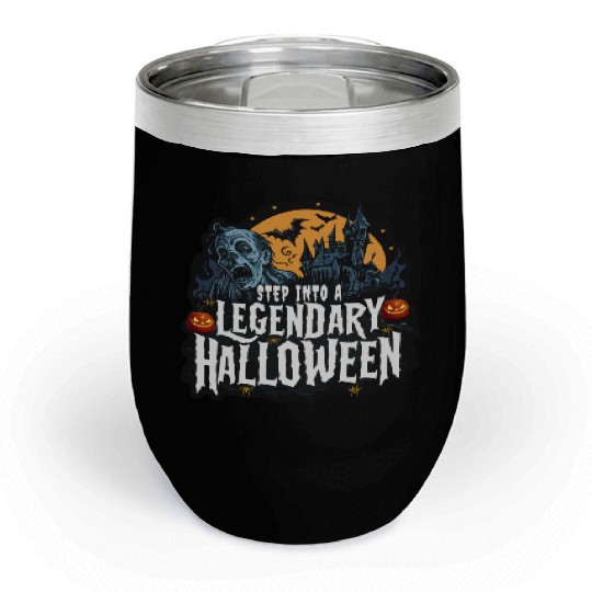 Spine Chilling Spooky Halloween Horror Design Chill Wine Tumblers