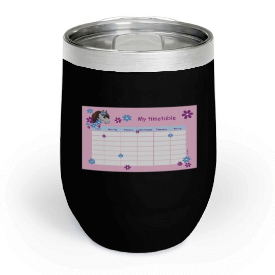 Timetable for Kids - Pony Flowers pink Chill Wine Tumblers