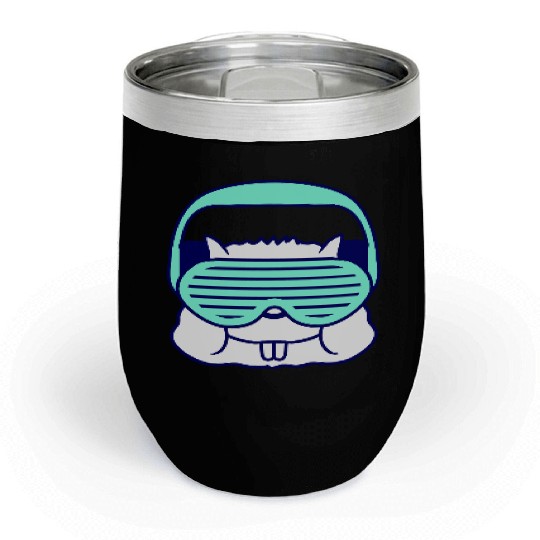 Cute DJ Hamster Party Animal Guinea Pig Pet Face Chill Wine Tumblers