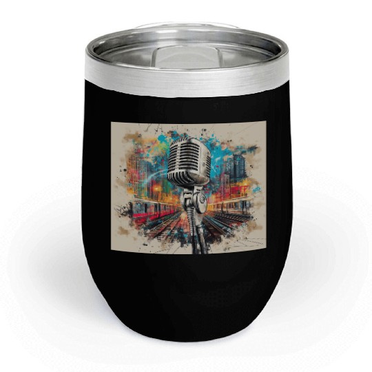 NYC Microphone AT Subway Chill Wine Tumblers