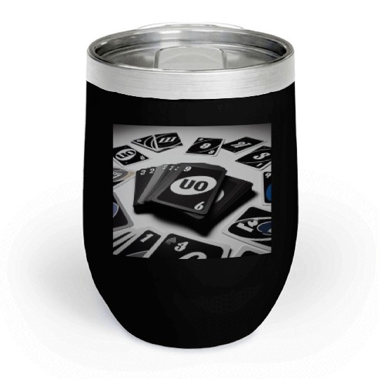 Black Uno Cards Chill Wine Tumblers