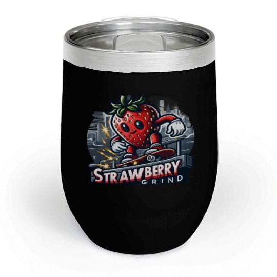 Strawberry Grind – Skater Berry Chill Wine Tumblers