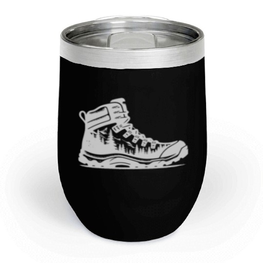 Nature Forest Hiking Boot Chill Wine Tumblers