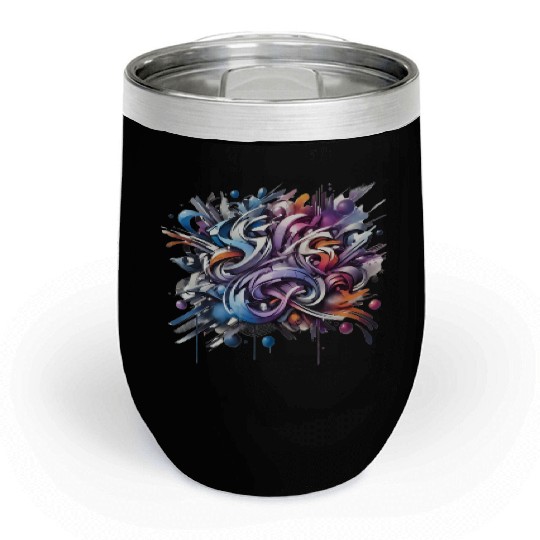 Vibrant Abstract Urban Graffiti Art Chill Wine Tumblers
