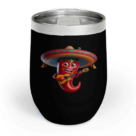 Spicy Mariachi Pepper Chill Wine Tumblers