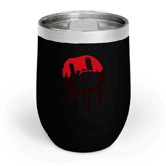 Heavy metal graffiti drop horn finger hand gesture Chill Wine Tumblers