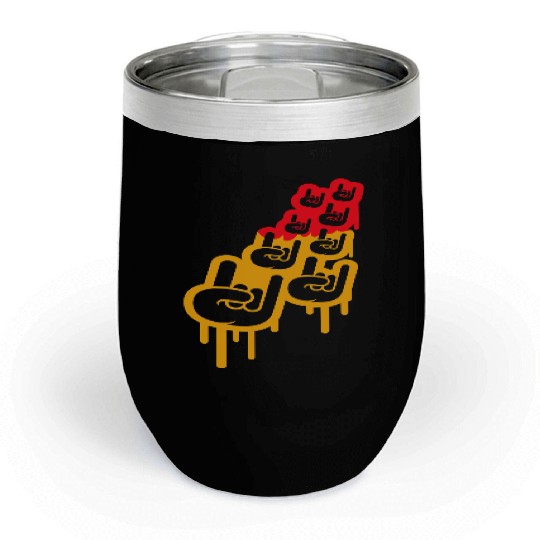 Heavy metal graffiti drop horn finger hand gesture Chill Wine Tumblers