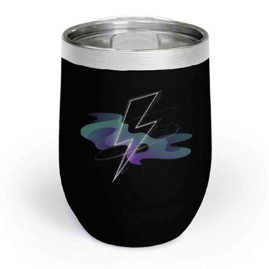 Electric Aurora: Lightning Meets Northern Lights Chill Wine Tumblers