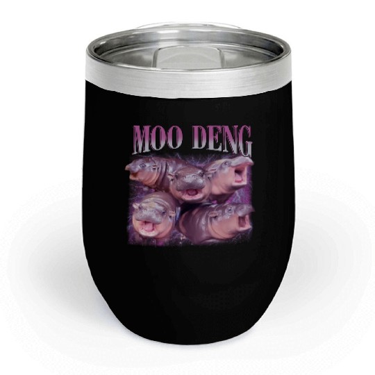 I Love Moo Deng Bootleg I love you Bouncy Pig Chill Wine Tumblers