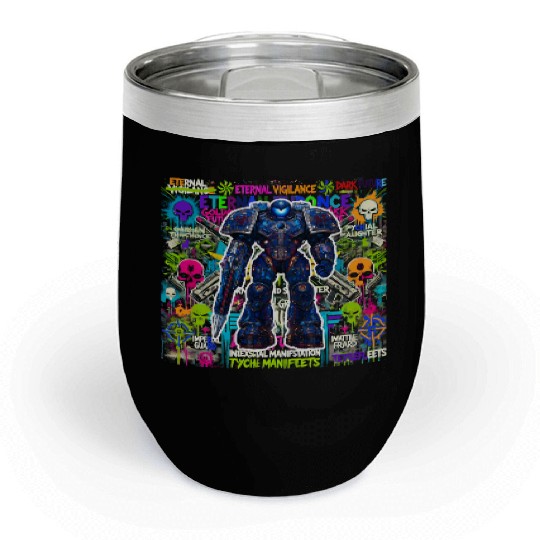 Space Marine Graffiti - White Chill Wine Tumblers