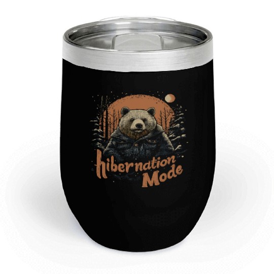 Hibernation Mode Brown Bear Chill Wine Tumblers