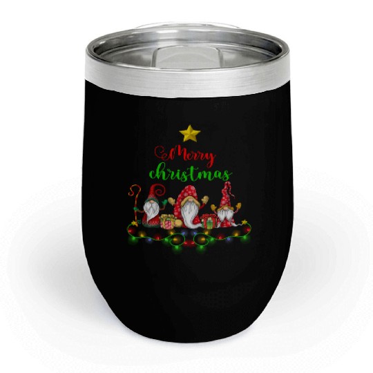 Gnomes Christmas Tree Funny Xmas Holidays Chill Wine Tumblers