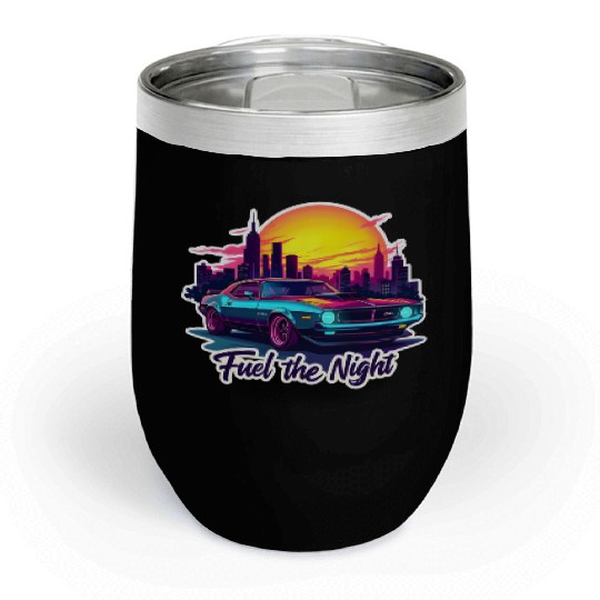 Cyberpunk Muscle Car Chill Wine Tumblers