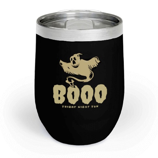 BOOO Fright Night Fun Ghost Halloween Chill Wine Tumblers