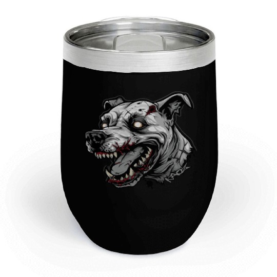 White Zombie Dog Head Chill Wine Tumblers