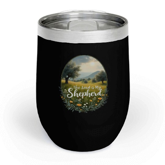The Lord Is My Shepherd Peaceful Christian Artwork Chill Wine Tumblers